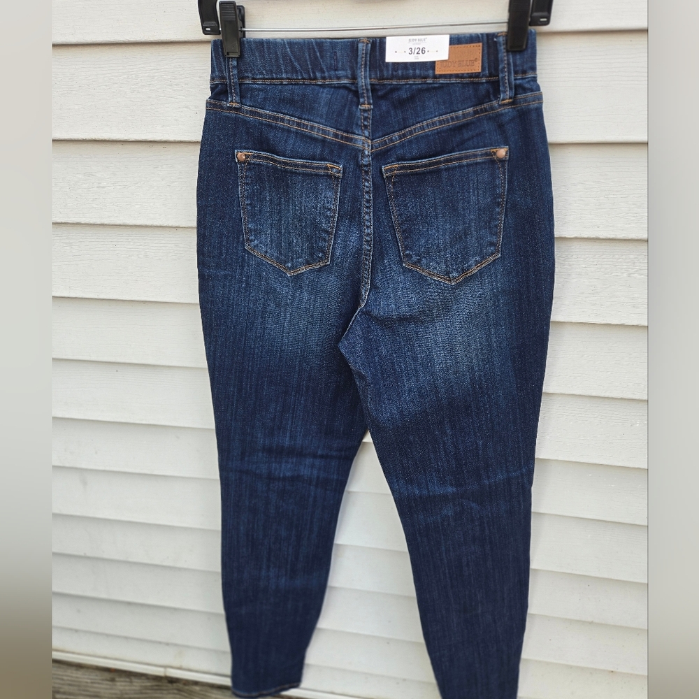 Judy Blue Dark Wash Skinny Jeans High Waist Size 3/26 - Picture 7 of 11